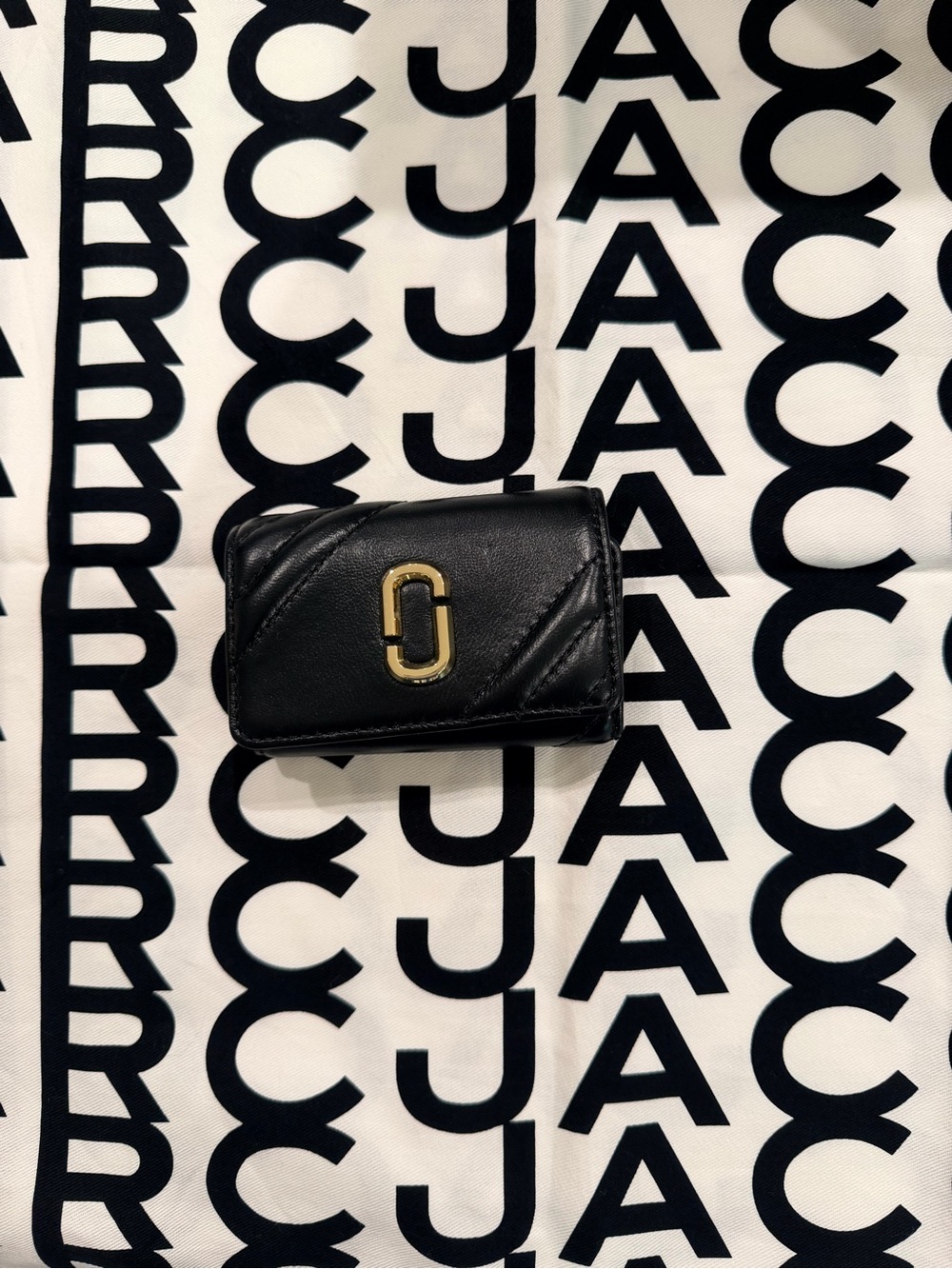 Marc Jacobs Black Leather Compact Key Case